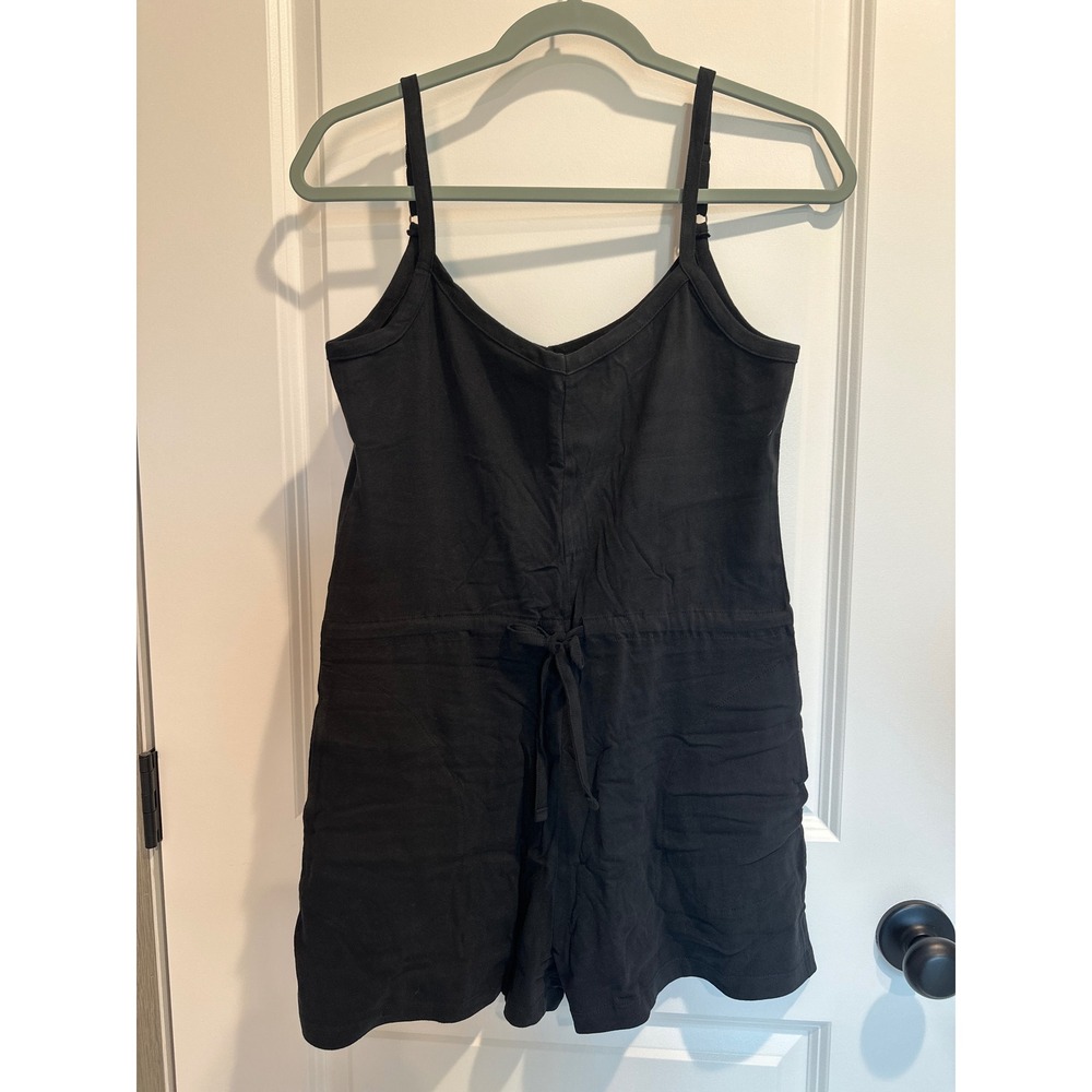 Coyuchi Solstice Organic Short Romper Deep Graphite Black XS New